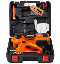 5 Ton Electric Car Jack with Impact Wrench, Pump & LED for Tire Change