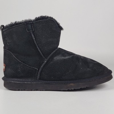 Lamo Black Suede Faux Fur Lined Comfort Short Ankle Boots Shoes Women's Size 8