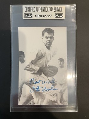Otto Graham signed Radnor Graphic Art card Autograph ''Best Wishes'' RGA 90 CAS