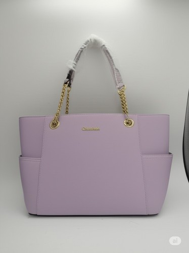 Calvin Klein L-Kitote H3DA11HU Irs Purple Soft Leather Large Tote MSRP $178.00 - Picture 2 of 6