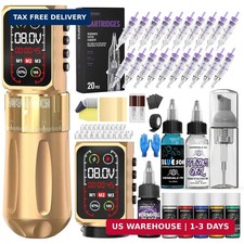Wormhole Tattoo Gun Kit Wireless with Smart Screen, Dual 2300mAh Battery