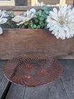 Vintage Anchor Hocking Prismatic Swirl Pink Depression Glass Three-Footed Bowl