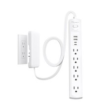 Outlet Cover Extension Cord Short 3ft, NUTICT Flat Plug Power Strip with 5-Ou...
