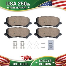 Rear Ceramic Brake Pads Set w/ Hardware for Honda Pilot Ridgeline Passport Acura