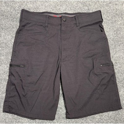 Wrangler Outdoor Performance Shorts Mens 34 Black Stretch Nylon Cargo Hiking