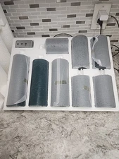 Home Reflections Decorator Set of 8 Pillar LED Candles Dark Green