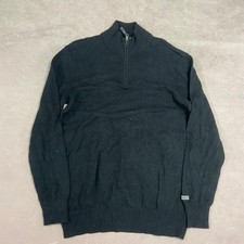 Columbia Knitted Jumper 1/4 Zip Knit Sweater With Logo Men's M