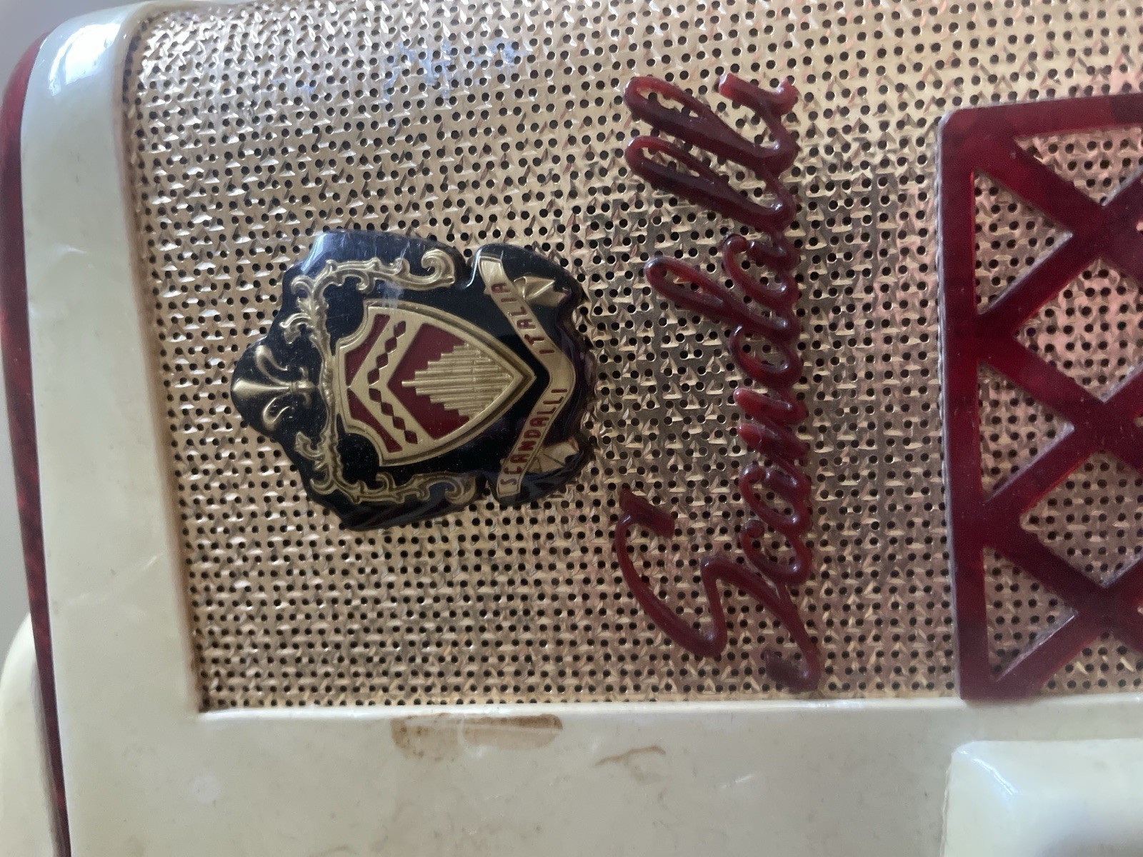 VTG Scandalli student bass piano Accordion Red Pearl Made in Italy Model 306/118
