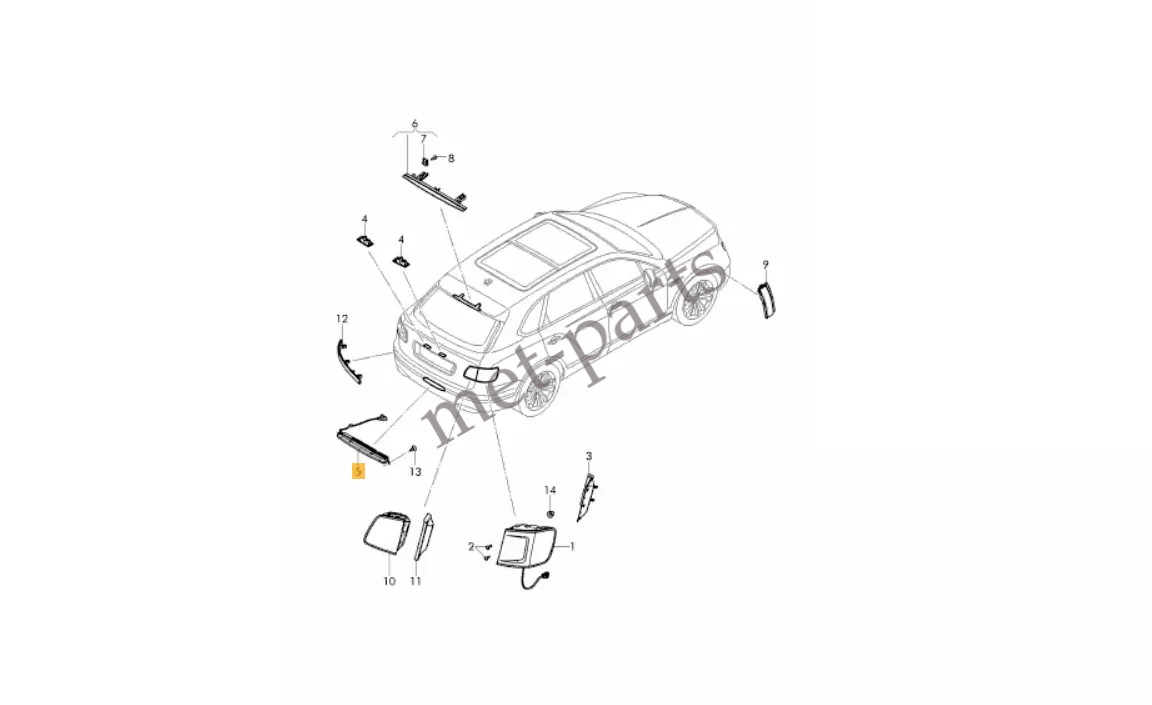 Bentley Bentayga 2016-2020 Rear Reverse light P/N 4W0945703