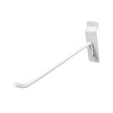 SSWBasics Slatwall Hooks, White, 8" Long, Pack of 50 - Premium Slat Wall Hooks