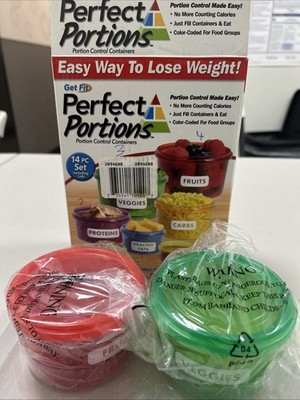 Perfect Portions Portion Control Containers 14 Piece Set Multicolored NEW