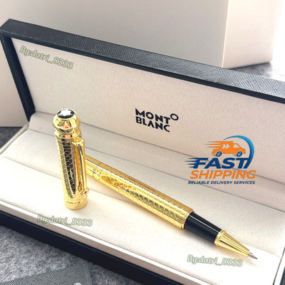 Montblanc Gold Guilloche Rollerball Pen VIP Executive Premium Gift Set