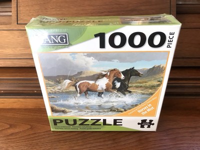 Lang Art Large Stream Canter  Horses 1000 Piece Jigsaw  Puzzle  Brand New Sealed