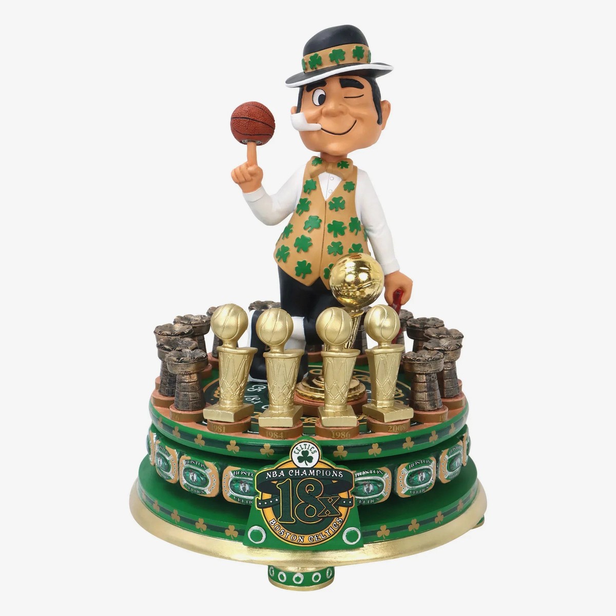 Lucky The Leprechaun Boston Celtics 18x NBA Champions Ring Spinner