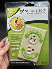 360Electrical Rotating Duplex Outlet Ivory 36011-V 360 Degree Rotation