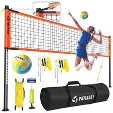 Premium Portable Volleyball Net Set with Heavy Duty Poles / Volleyball Ball/ Net