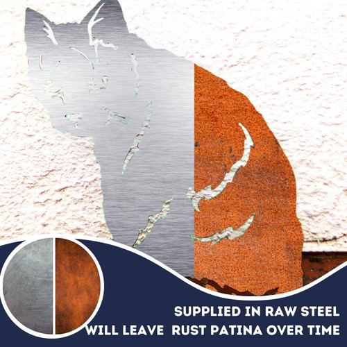 Cat Silhouette Home Decoration Statue Metal Art Garden Ornament Gift Lover Owner - Picture 29 of 48