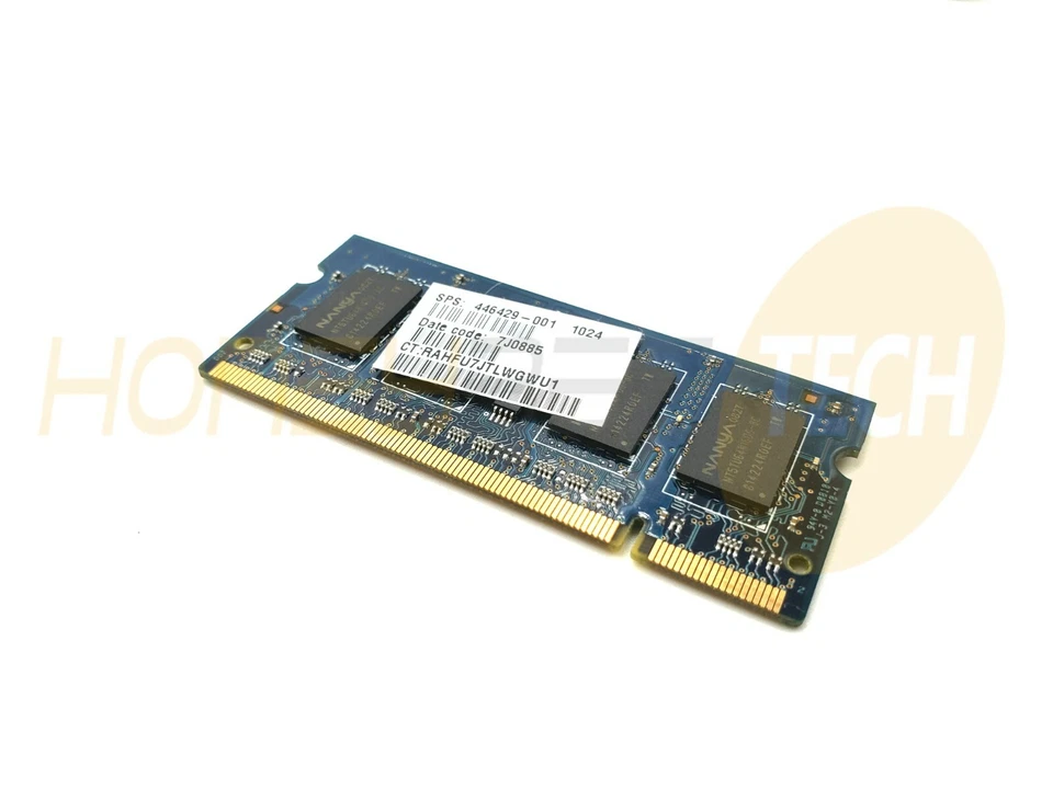 GENUINE HP 1GB 2RX16 PC2-5300 SODIMM LAPTOP MEMORY RAM 446429-001 TESTED - Image 2 of 2