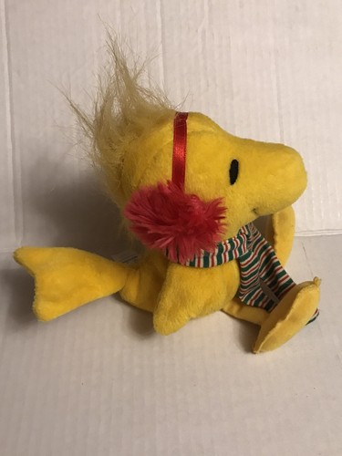 Sciarpa peluche applausi woodstock invernale fagioli paraorecchie arachidi uccellino snoopy 8" - Foto 3 di 5
