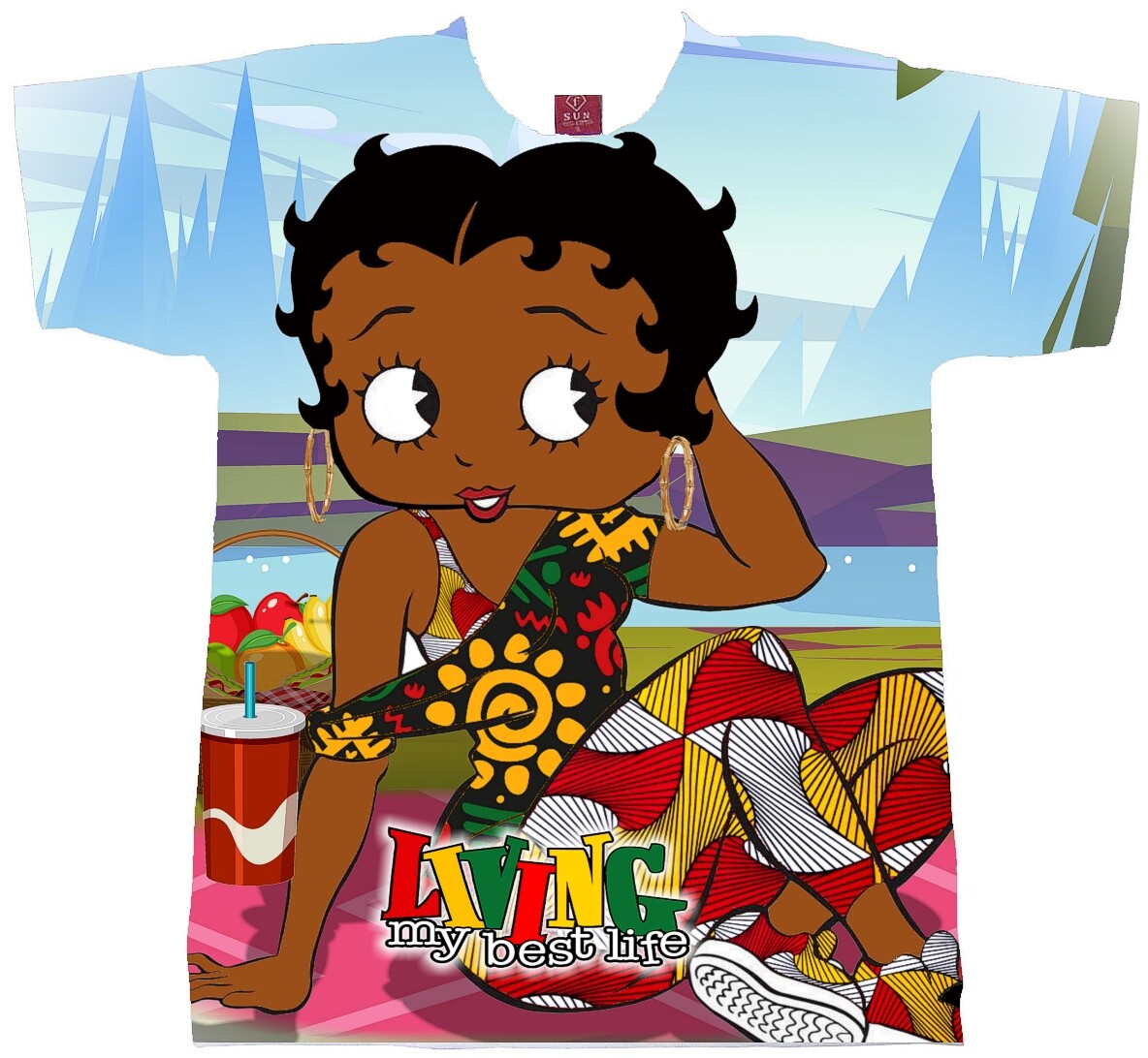 BLACK BETTY BOOP T-SHIRT. LIVING MY BEST LIFE, UNISEX SIZES BLACK BETTY BOOP T-SHIRT. LIVING MY BEST LIFE, UNISEX SIZES