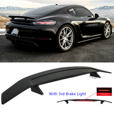 52 Rear Trunk Spoiler Wing Racing Wbrake Light For Porsche 911 928 718 Boxster