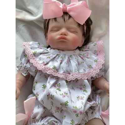 19'' Sleeping Girl Reborn Baby Doll Lifelike Newborn 3D Skin Soft Touch Toys Gift