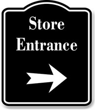 Store Entrance Right Arrow BLACK Aluminum Composite Sign