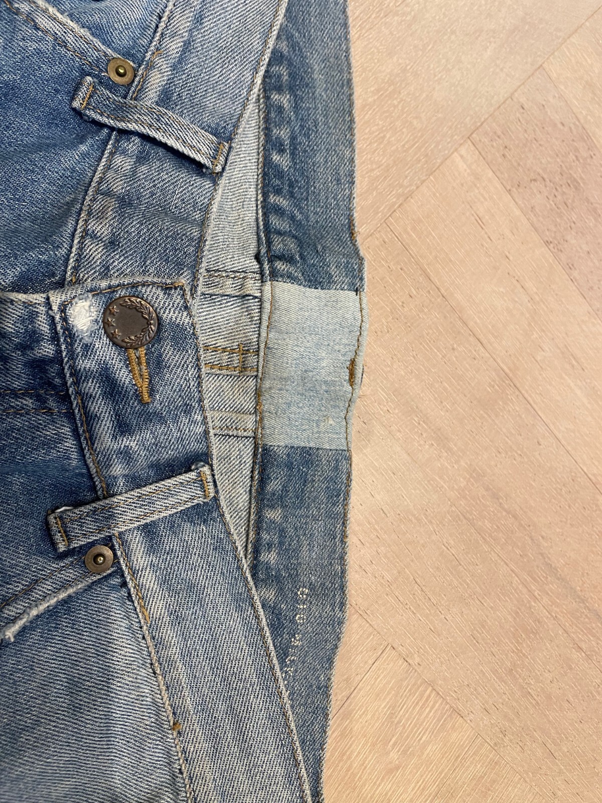 Denim grezzo strappato Saint Laurent Paris FW15 taglia 30