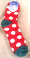 FUZZY SOCKS SUPERSTAR ACCESSORIES SOCKS RED, WHITE AND GREEN ONE SIZE FITS ALL