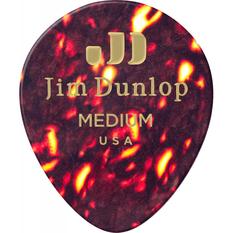 Dunlop 485R05MD - Médiator Genuine Celluloid Teardrop, à l'unité, shell, medium