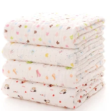Cotton Blanket Super Soft Baby Quilt Blanket Gauze Bath Towel Breathable 43"x45"