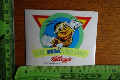 Alter Aufkleber PC-Spiele I like SEGA Video Games KELLOGG'S 1992