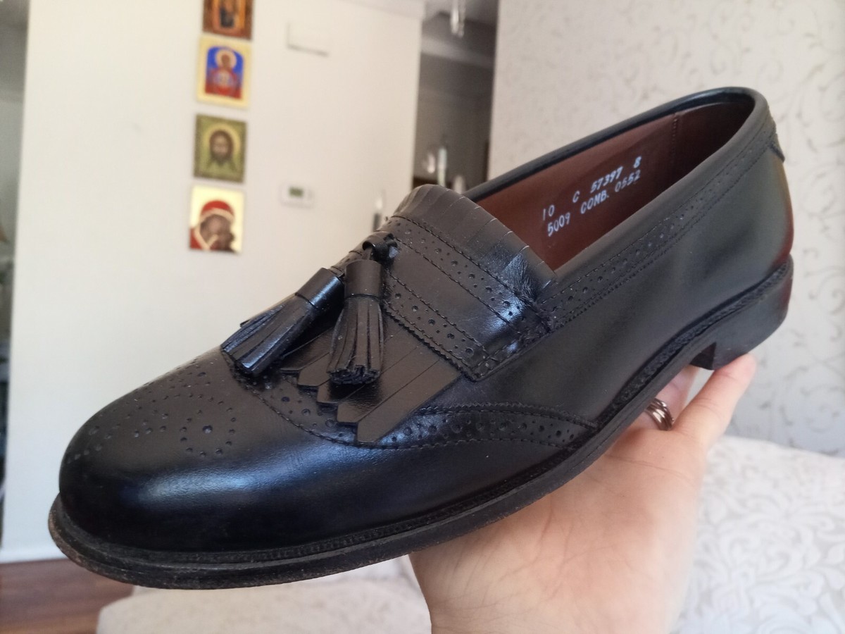 ALLEN EDMONDS MENS SHOES BLACK BRIDGETON TASSEL LOAFER 10 C  display picture 1