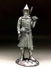 Tin toy soldiers Russian warrior XIV century 54mm figurine metal sculpture
