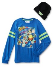 Teenage Mutant NINJA TURTLES Shirt NEW Boys 10/12 Beanie Hat TMNT Shirt NWT