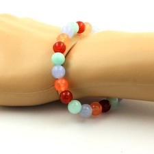 Amazonite + Orange Chalcedony + Aquamarine + Red Agate Bracelet