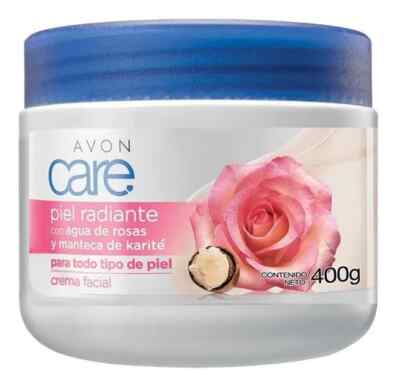 Avon Care Crema Facial con Agua de Rosas y Manteca de Karite GRAN TAMAÑO  400g