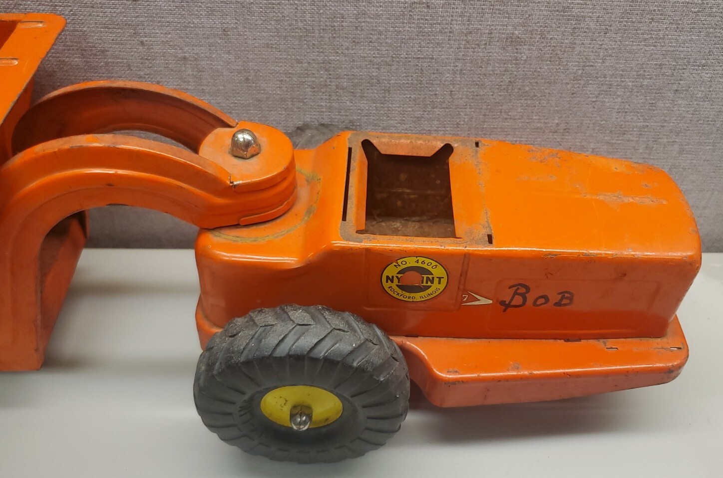 Vintage Orange NYLINT NO. 4600 Hydraulic Dump Earth Hauler parts or