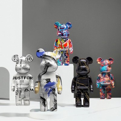 Figurine Animal Bear Multicolor Smooth Modern Resin Medium Free Stand Home Decor