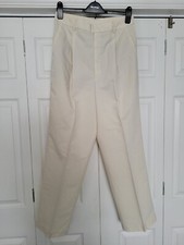 Uniqlo Wide Leg Linen Blend Pleated Trousers, Size L, Waist 30-31in