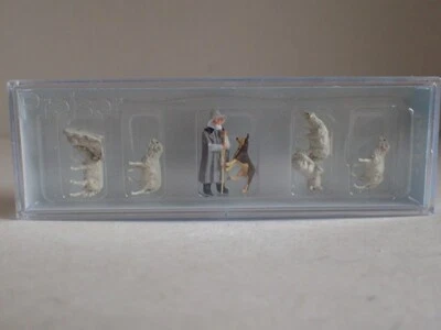 Preiser Schäfer mit Hund und Schafen Tiere Bauernhof Haustiere 14160 H0 1:87 OVP