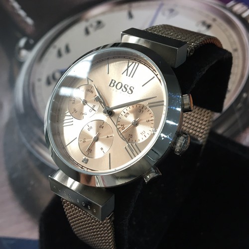 Donna Orologio Hugo Boss di marca Classic Sport 1502426 oro maglia acciaio  originale | eBay