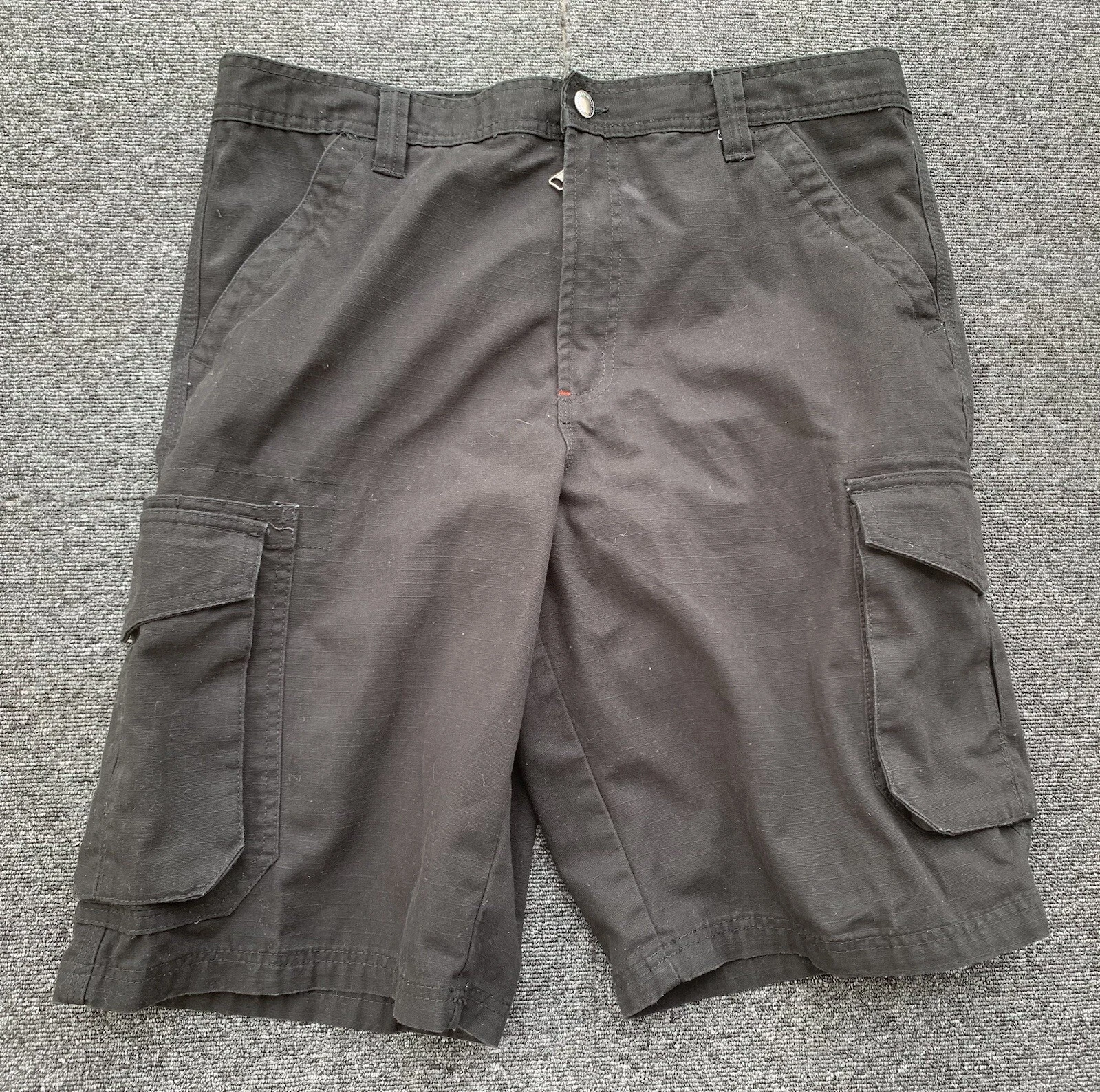 Craftsman Shorts Mens 36 Carpenter Cargo Utility Black Denim Cotton Work Wear