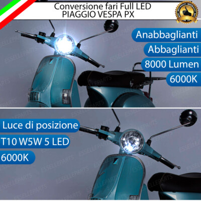 CONVERSIONE LAMPADE FARO FULL LED VESPA PX 150 2010-2017 6000K