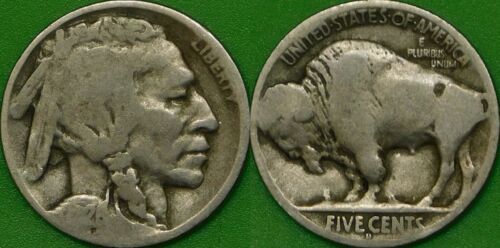 1926 US (D Mark) Buffalo Nickel Grades as Good - Foto 1 di 1