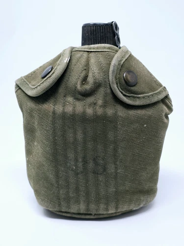 Vintage WWII WW2 US Military Army 1944 Aluminum Canteen & Cover US GPO & FC
