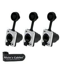 3 Pcs Rj45 Waterproof Coupler Socket Connector Ip65 Ethernet Panel Mount Rj45 Co