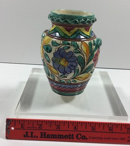Hand Made in Italy Souvenir Floral Vase Small 6 Inches Tall - Picture 3 of 6
