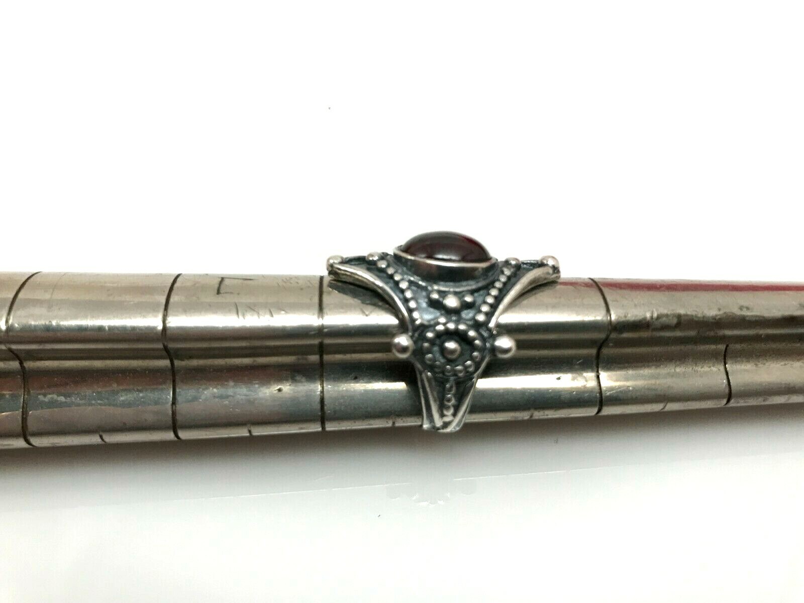 Sterling Silver Artisan Ring With Oval Ruby - Sz … - image 4