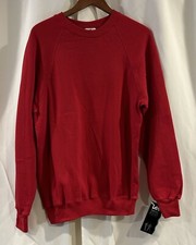 Vintage Lee Midweight 50/50 Crew Neck Sweatshirt Red Size Large Made In USA